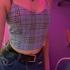 Plaid cropped tank